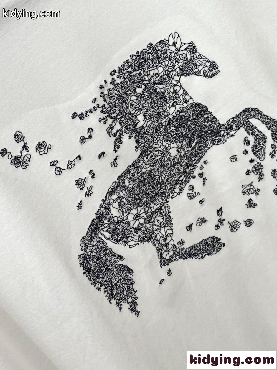 ホースモチーフ クルーネック 半袖Tシャツ エルメス Tシャツ 偽物 ホワイト-2