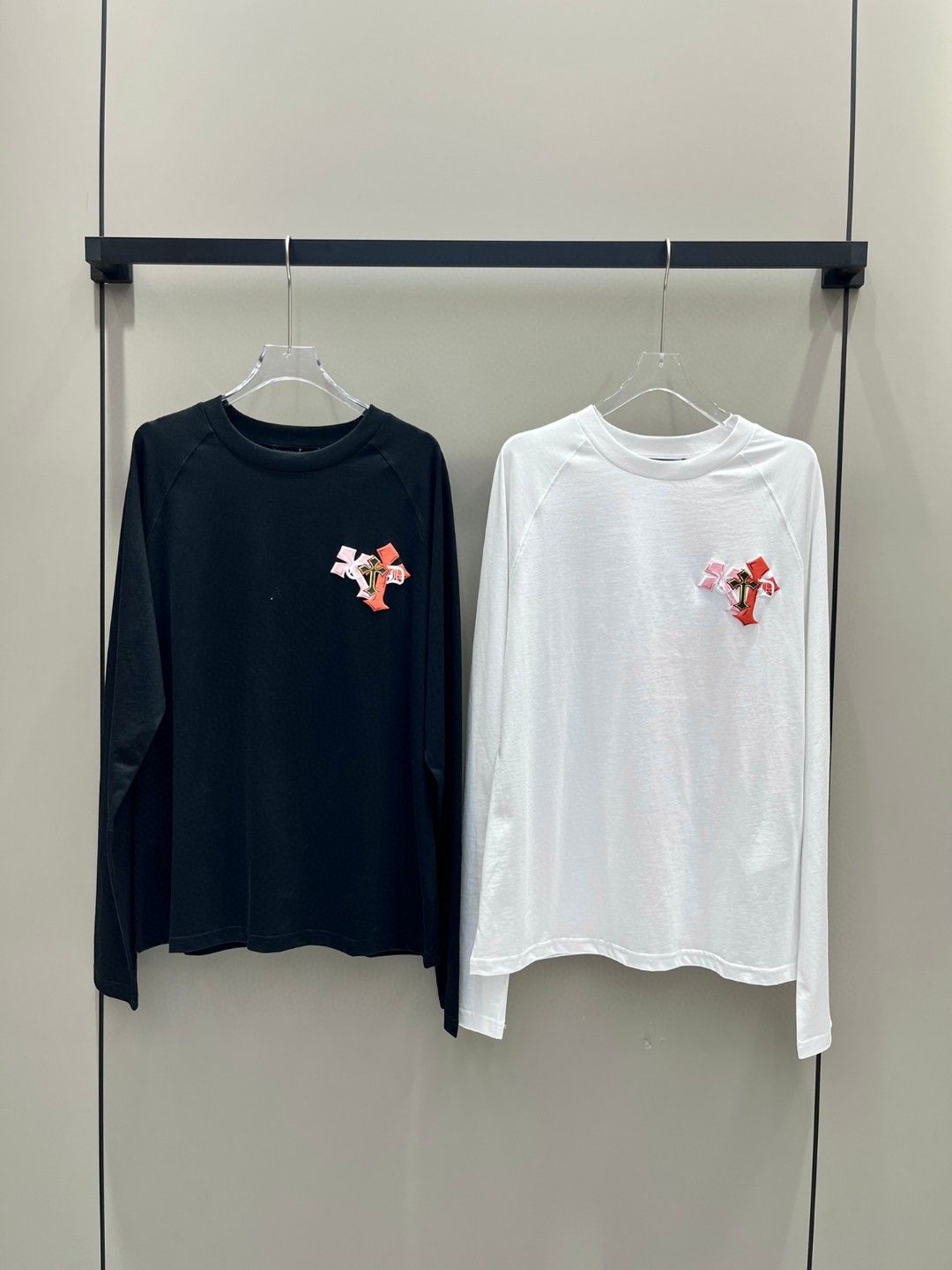 クロムハーツ Tシャツ コピー シンプル おしゃれ クルーネック ロゴ 長袖Tシャツ-0