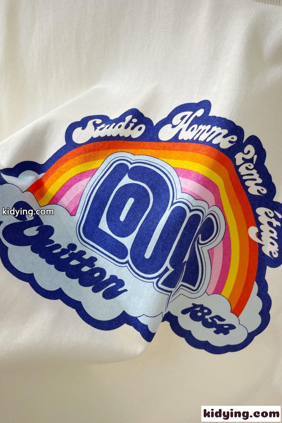 大人気 レインボープリンテッドTシャツ ルイ・ヴィトン Tシャツ コピー 半袖 トップス-3