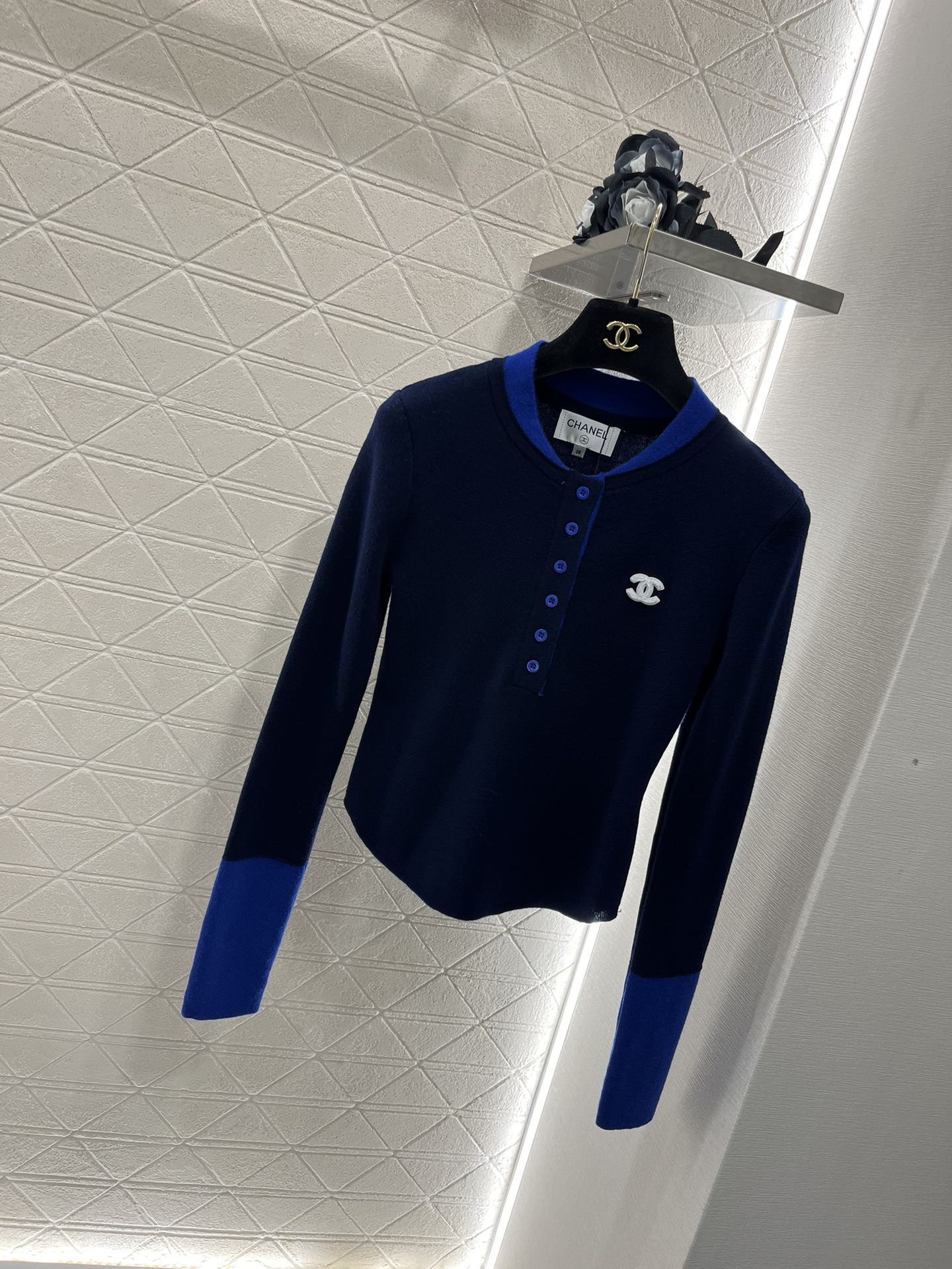 chanel セーター レディースコピー トップス 秋服 ニット 柔らかい 快適 シンプル ブルー-0