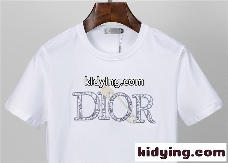 おしゃれ ロゴ 定番 人気 クリスチャン・ディオール Tシャツ コピー 半袖 トップス クルーネック カジュアル-4