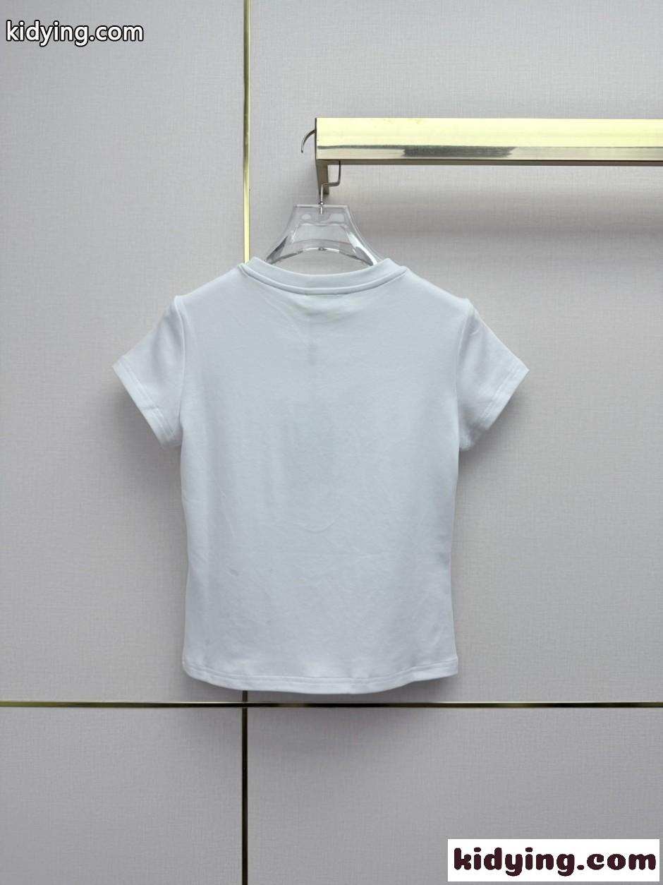 シンプル YSLロゴ 半袖Tシャツ イヴ・サンローラン Tシャツ コピー ホワイト-3