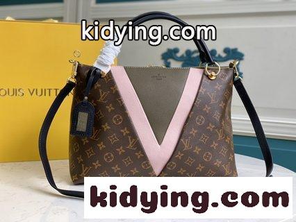 大きいサイズのMonogram帆布と粒面皮革を組み合わせて このV Tote MM手袋をデザインした ルイ・ヴィトン バッグ 人気 コピー-2