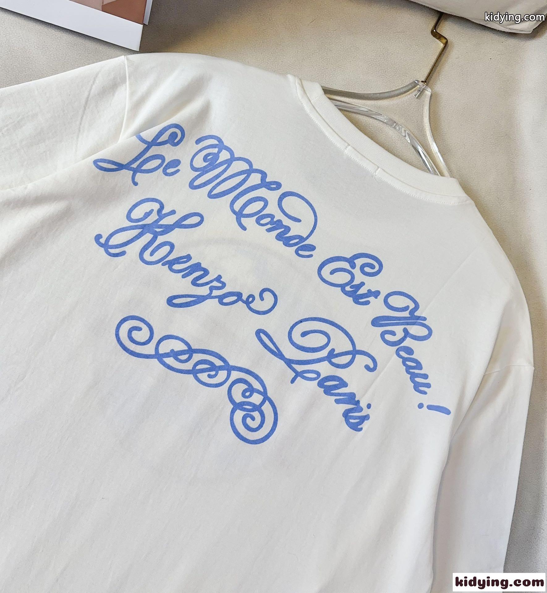 マルチカラー コットン 半袖Tシャツ ケンゾー Tシャツ コピー ホワイト-3