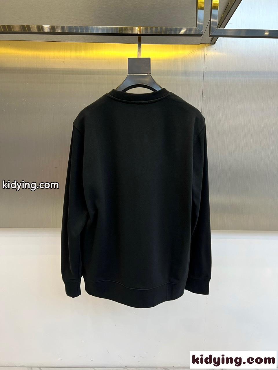 カジュアル コットン スウェットシャツ フェンディ Tシャツ 偽物 クルーネック ブラック-4