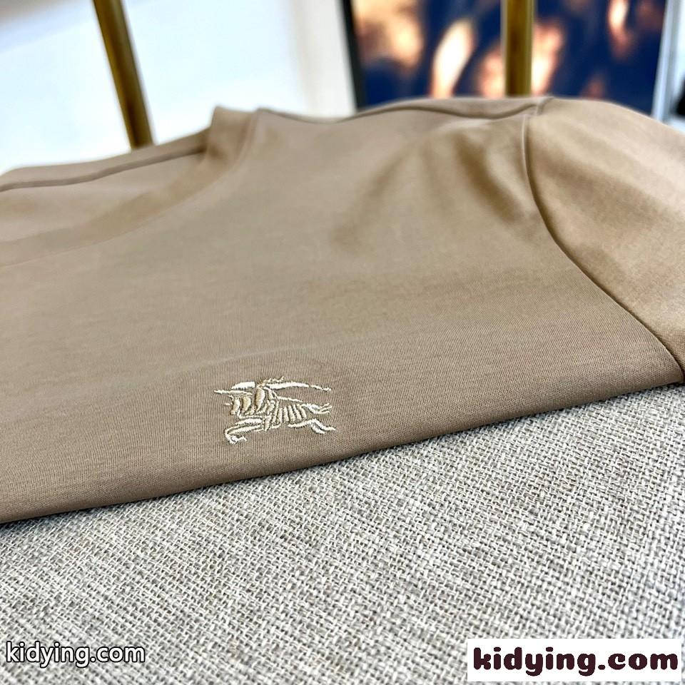 シンプル クルーネック 半袖Tシャツ バーバリー Tシャツ コピー カーキ-3