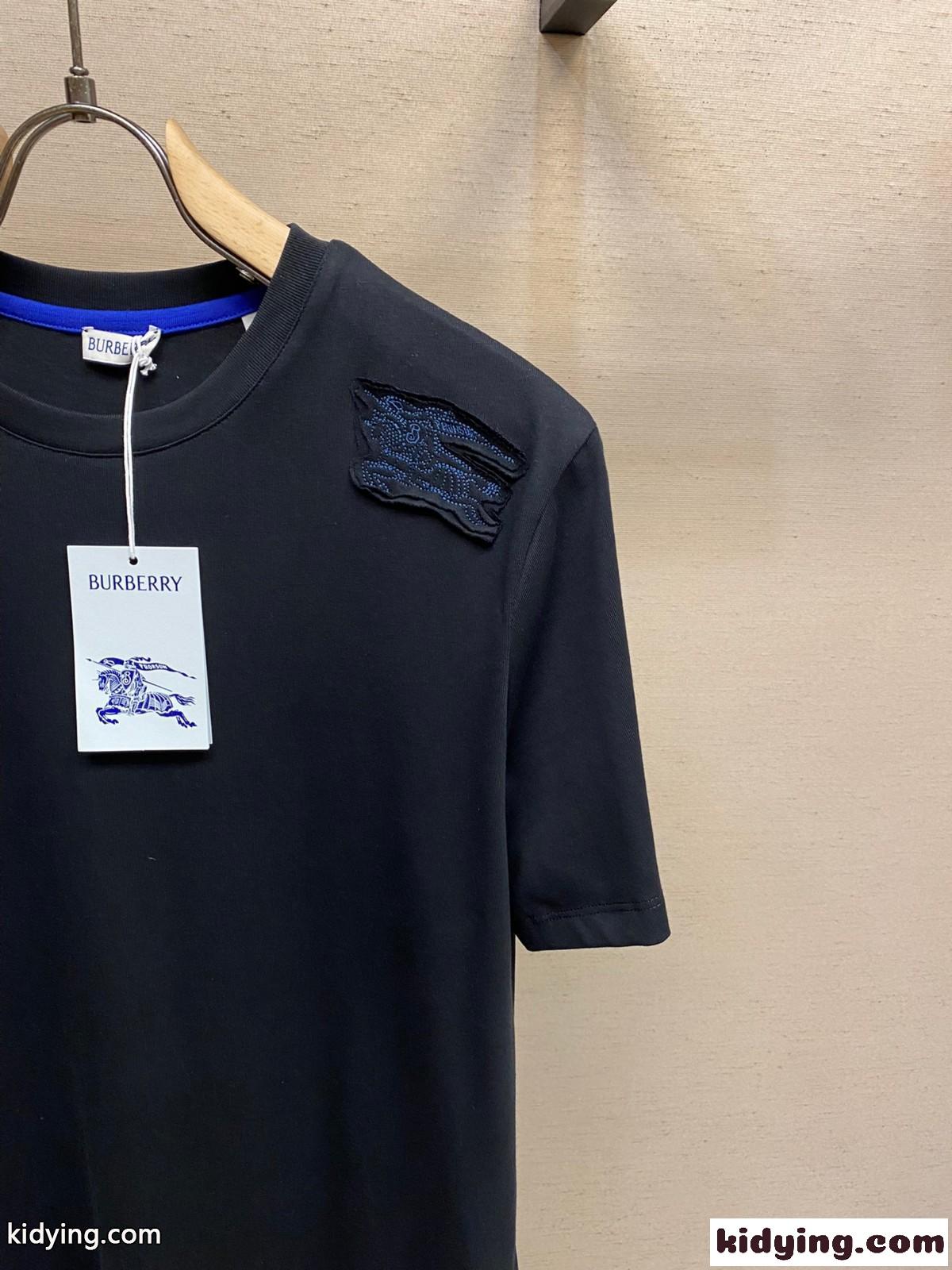 人気 カジュアル コットンTシャツ バーバリー 半袖Tシャツ コピー ブラック-3