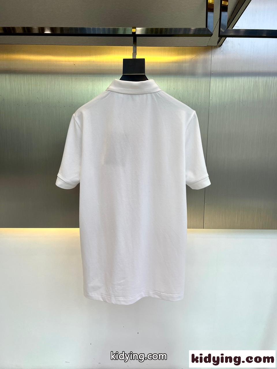 人気 おしゃれ 合わせやすい 半袖 ポロシャツ バーバリー Tシャツ コピー ホワイト-4