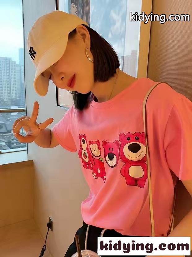 可愛い プリント ゆったり クールネック 人気 レディース トップス ミュウミュウ 半袖tシャツ コピー カジュアル おしゃれ-5
