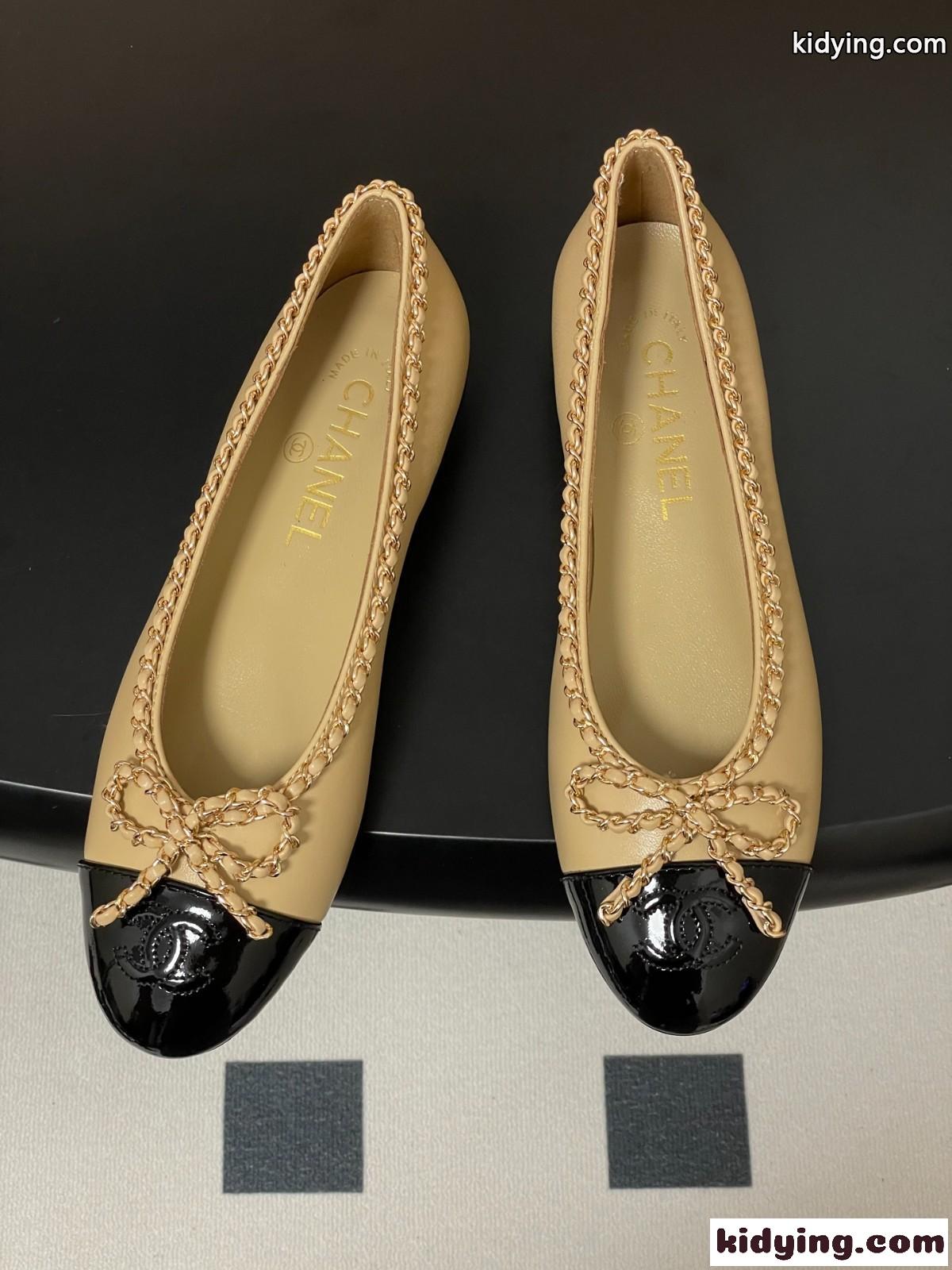 上品 可愛い 合わせやすい 25B バレリーナ シャネル パンプス コピー ベージュ-1
