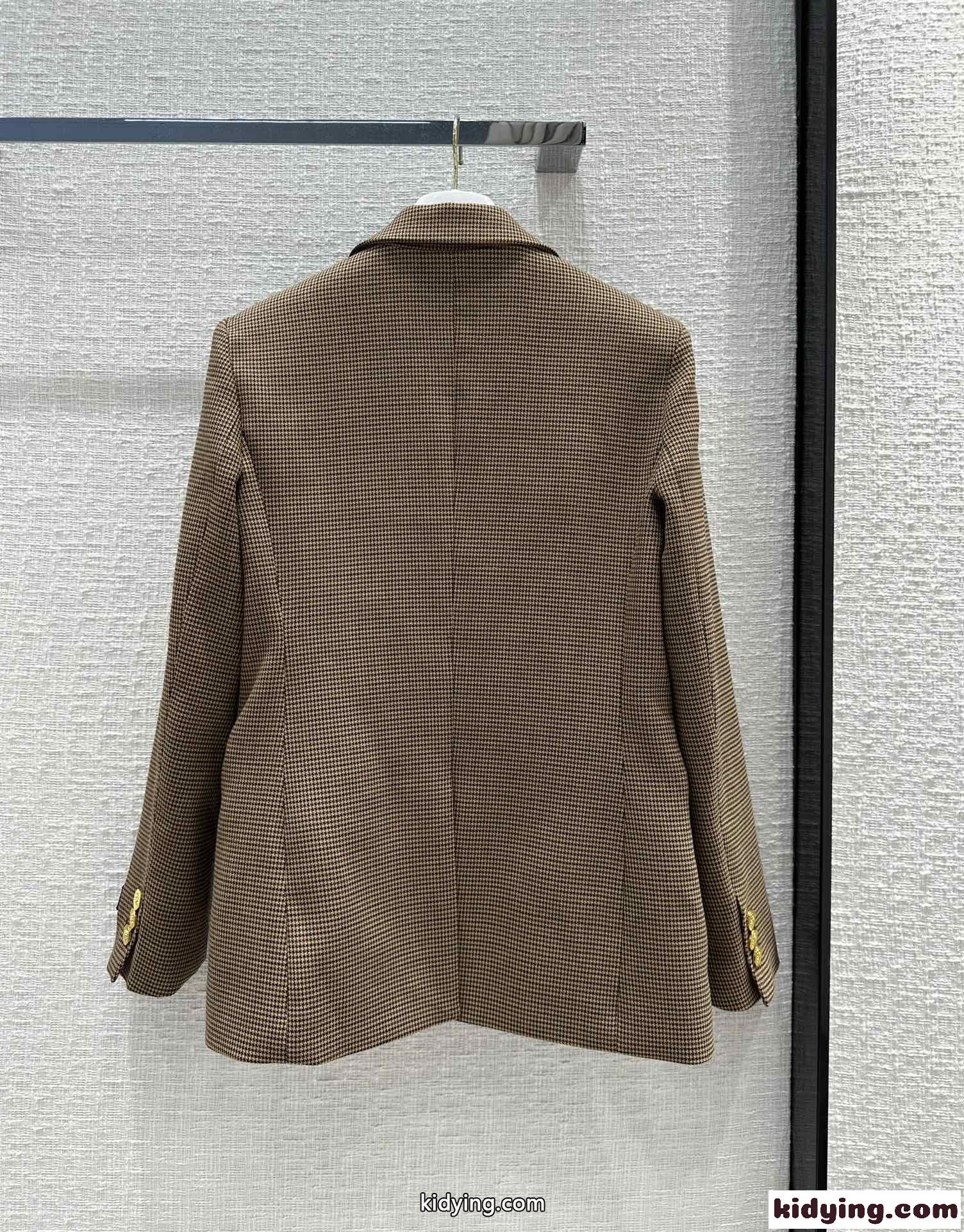 エレガント 千鳥格子柄 ストレート テーラードジャケット プラダ ジャケット コピー-3
