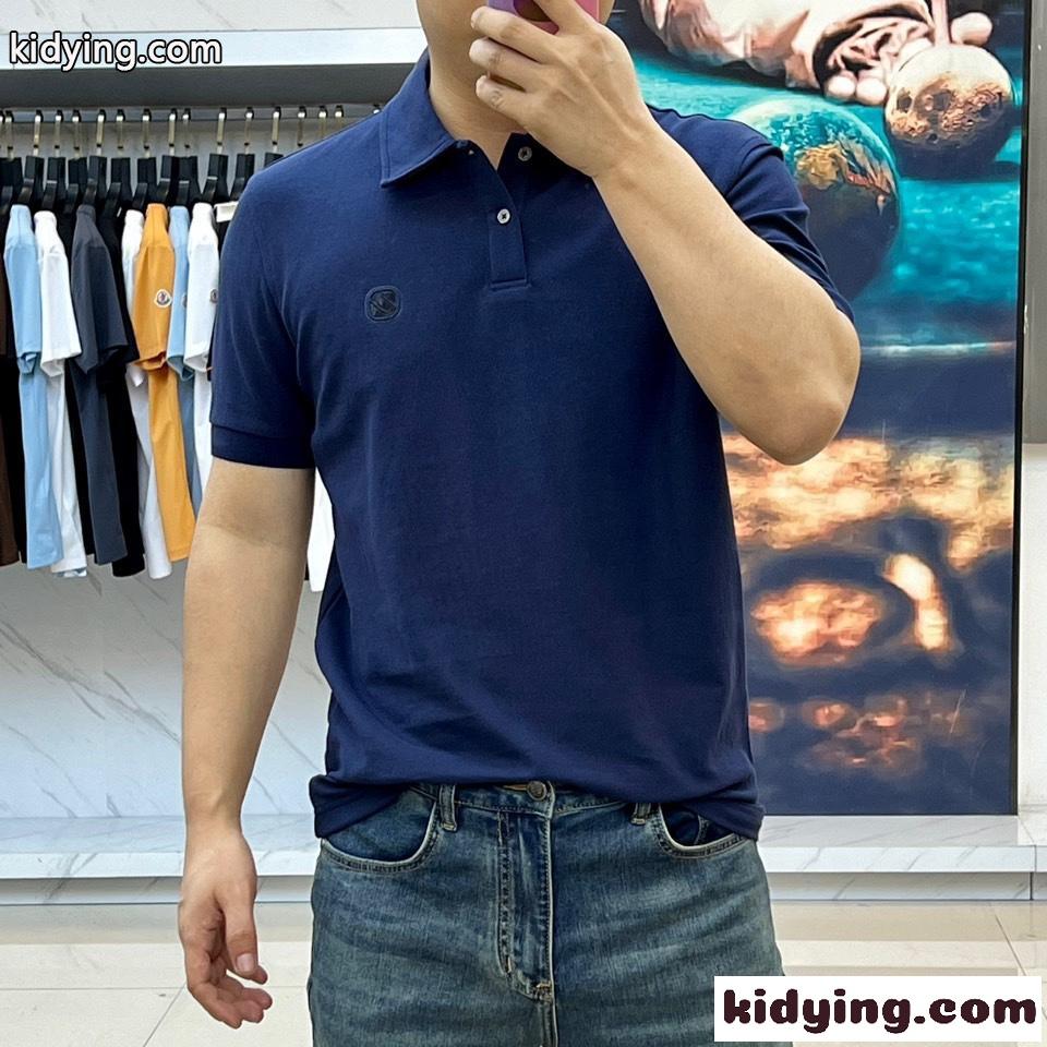 洗練された エルメネジルド・ゼニア 半袖Tシャツ コピー コットンピケ ポロシャツ ネイビー-2