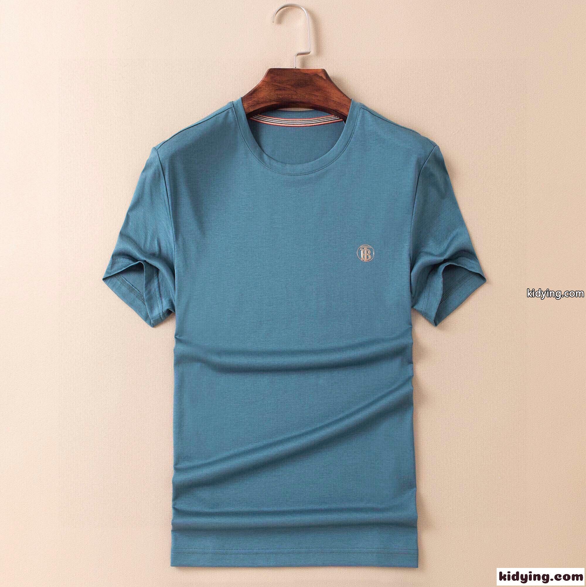 シンプル シルケット加工 快適 バーバリー Tシャツ コピー クルーネック 半袖 トップス-2