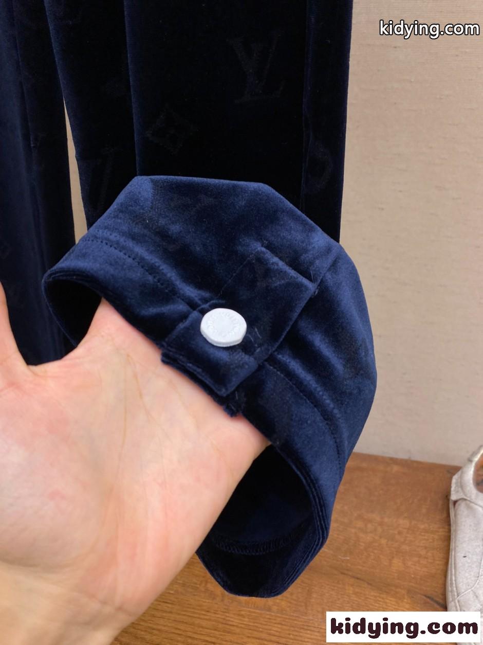 モノグラム ベロア ロングパンツ ルイ・ヴィトン パンツ コピー ネイビー-4