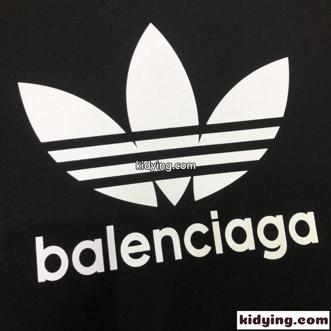 バレンシアガ Tシャツ コピー 半袖 人気 BALENCIAGA×adidas ロゴプリント トップス-4