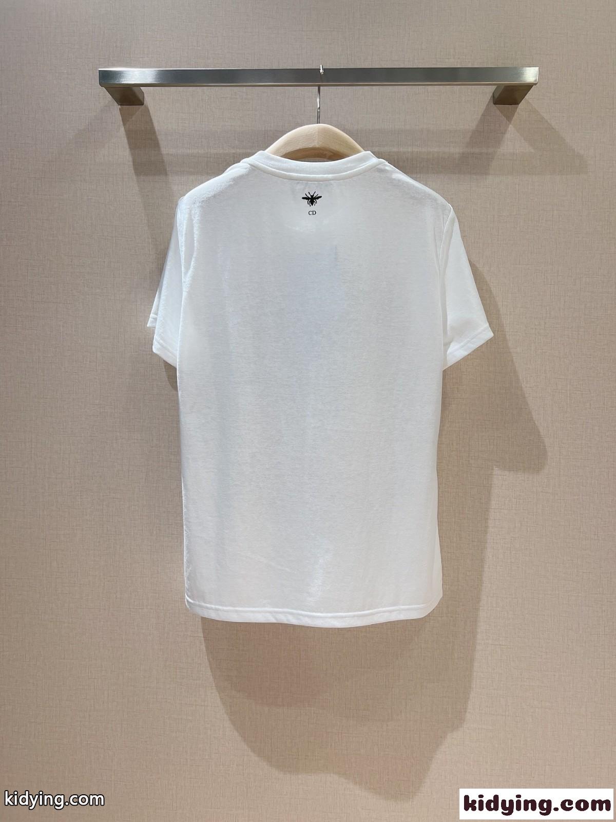 春夏 新作 薄手 快適 プリント クリスチャン・ディオール Tシャツ コピー 半袖 レディース トップス-0