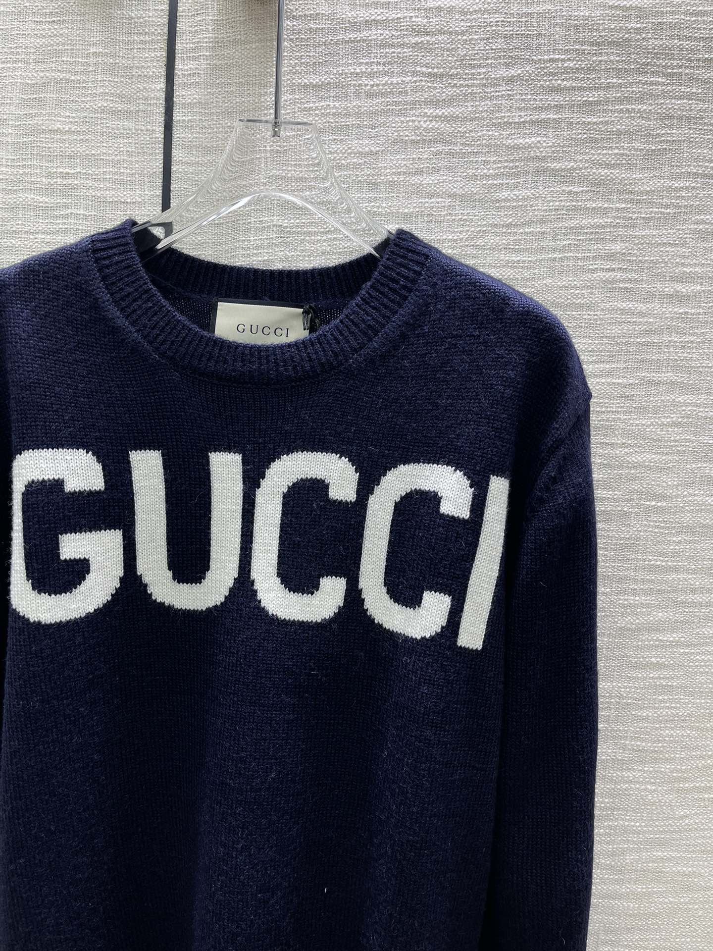 シンプル おしゃれ ロゴ クルーネック グッチ セーター コピー ウール-1