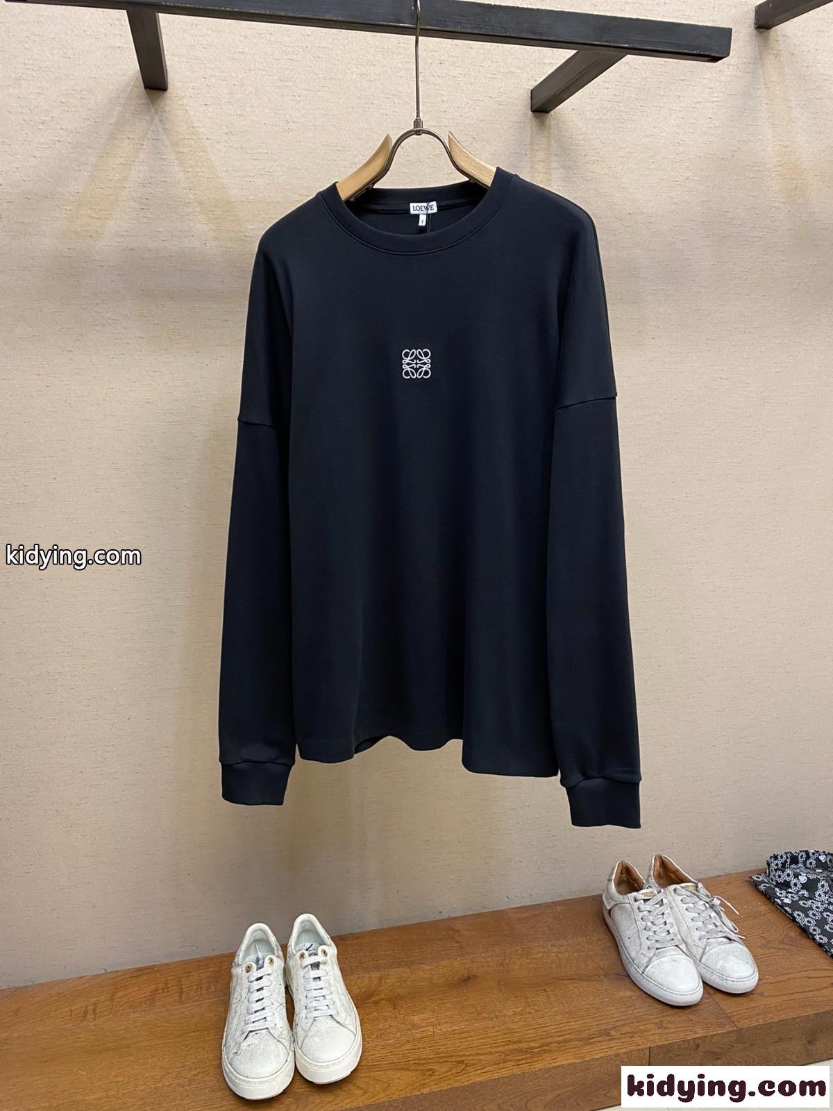 オーバーサイズフィット ロングスリーブTシャツ ロエベ Tシャツ コピー ブラック-1