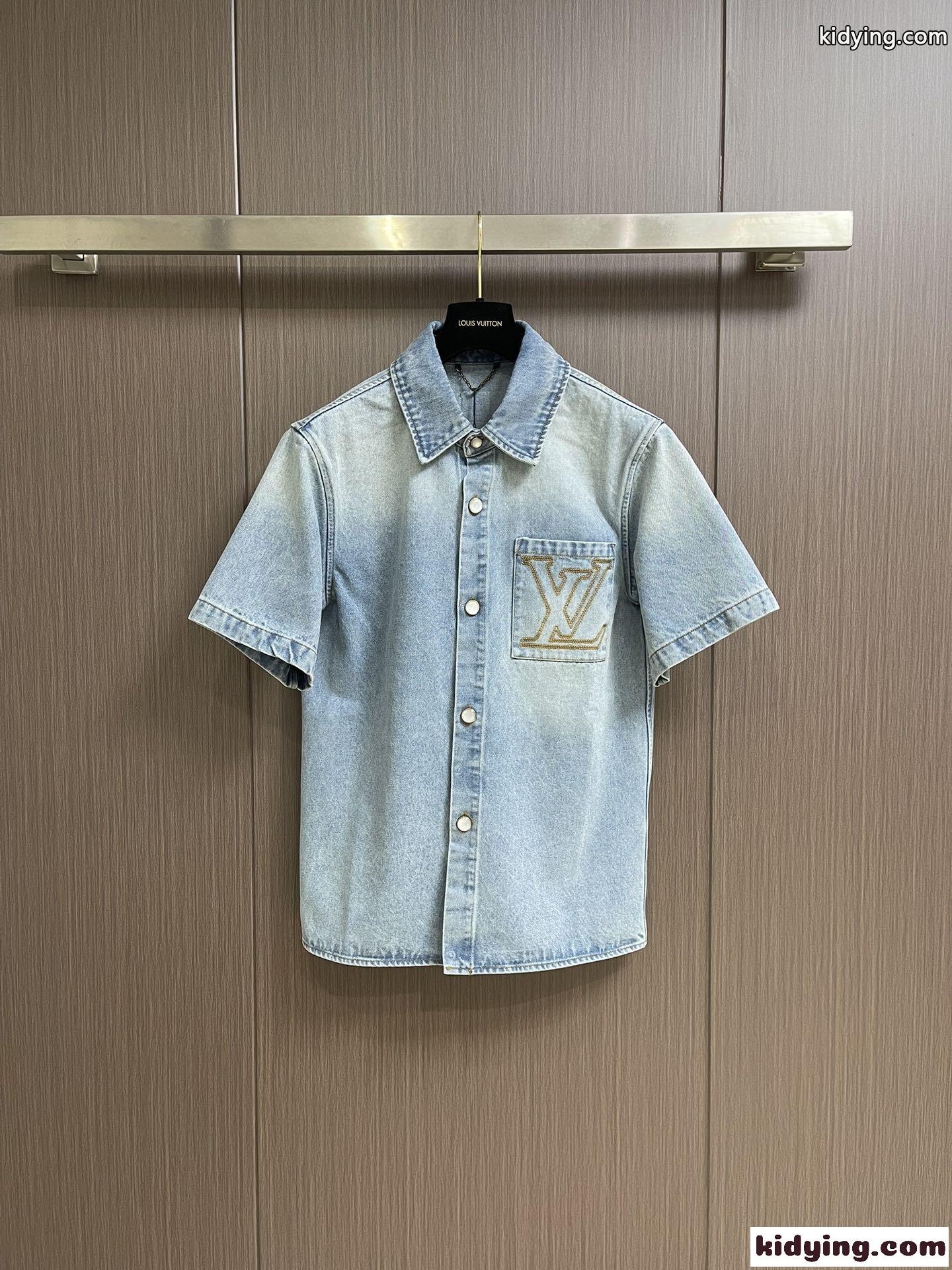 カジュアル ショートスリーブデニムシャツ ルイ・ヴィトン シャツ コピー メンズ-0