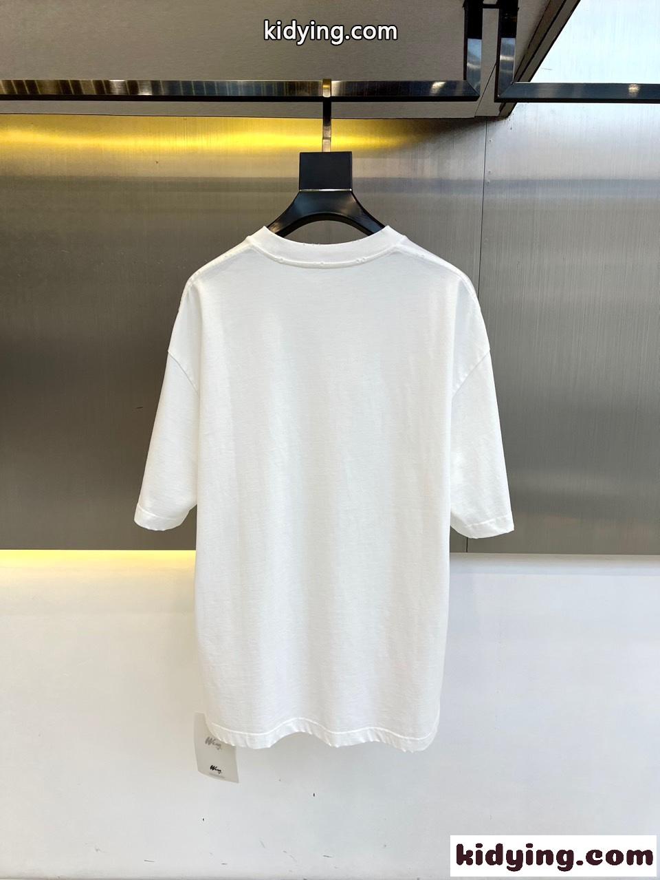 シンプル リラックス コットン 半袖Tシャツ バーバリー Tシャツ 偽物 ホワイト-3