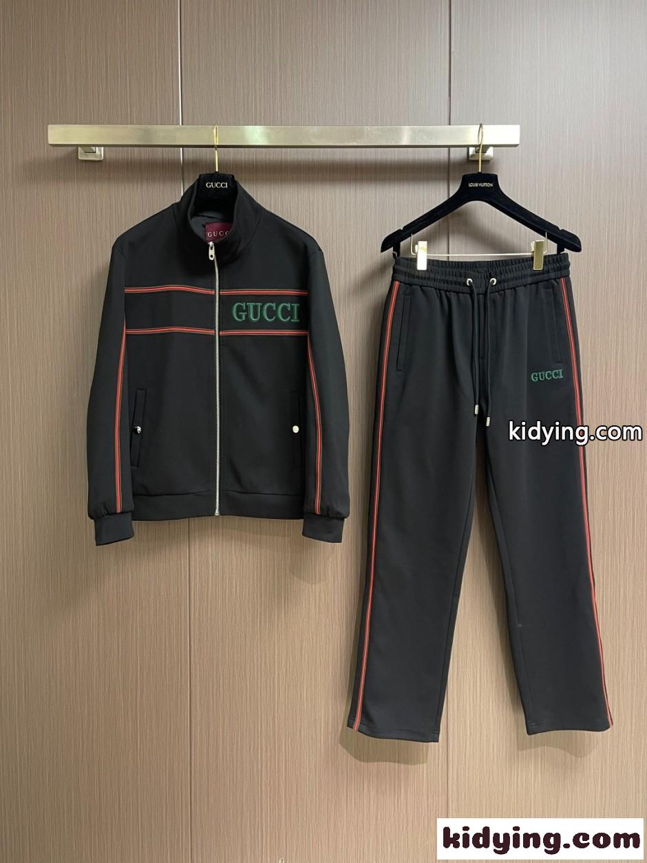トラックジャケット＆パンツ セットアップ グッチ コピー 上下セット ブラック-0
