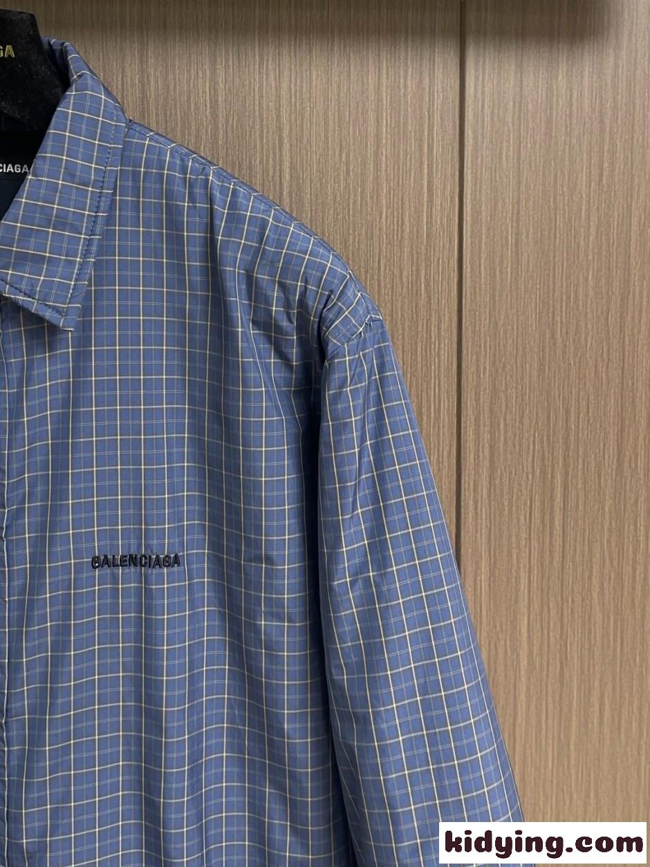 ロゴ刺繍チェック柄 長袖シャツ バレンシアガ シャツ 偽物 ジャケット-2