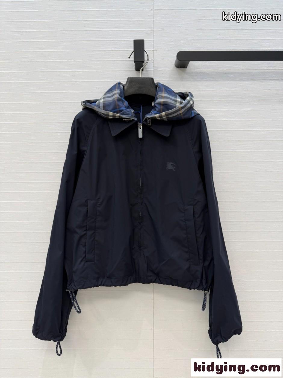 クロップド ニューコット フーデッドジャケット バーバリー ジャケット コピー-2