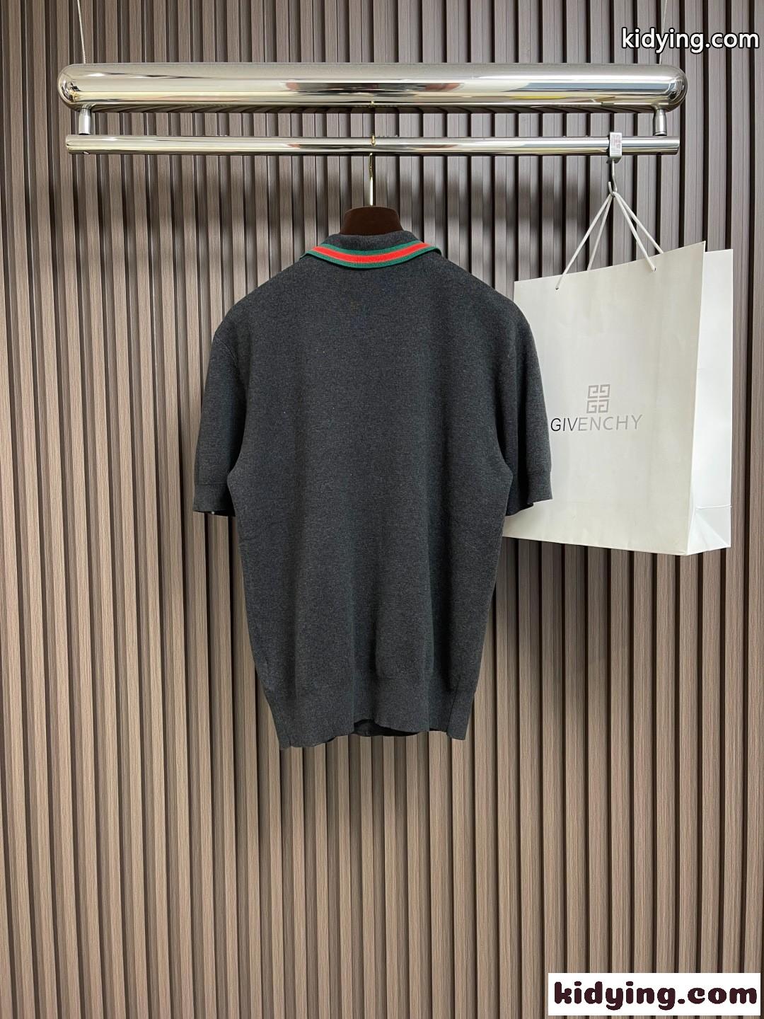 ウェブ ストライプ シルクコットン ポロシャツ グッチ ニット コピー メンズ-1