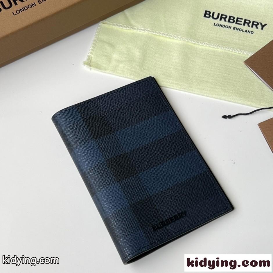 Burberry バーバリー チェック パスポートホルダー スーパーコピー ブルー-1