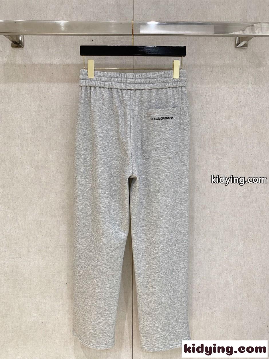 DGエンブレムパッチ 裏起毛 スウェットパンツ ドルチェ&ガッバーナ パンツ 偽物 グレー-5