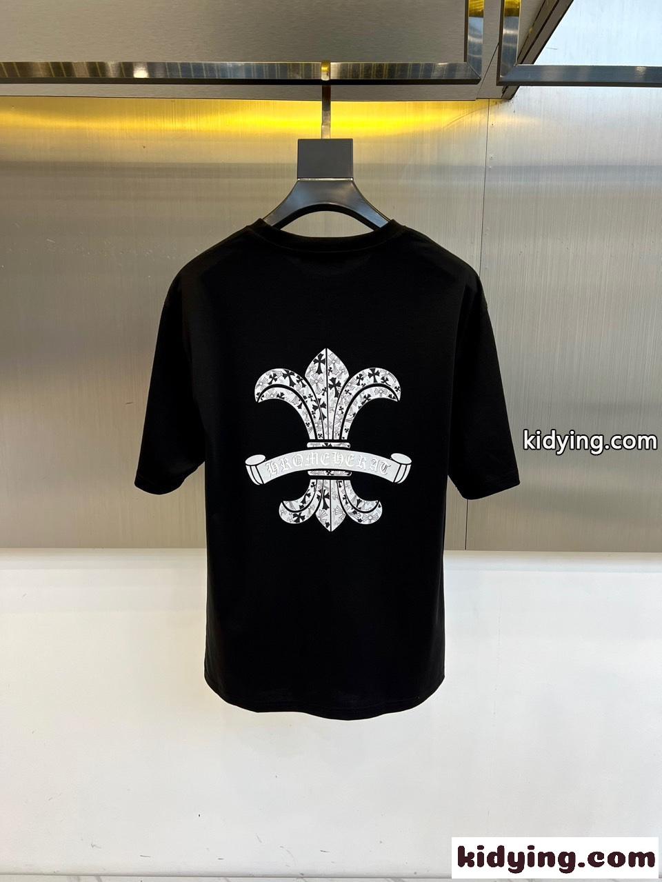 クロムハーツ Tシャツ 偽物 お洒落 プリント 半袖ニット クルーネック-1
