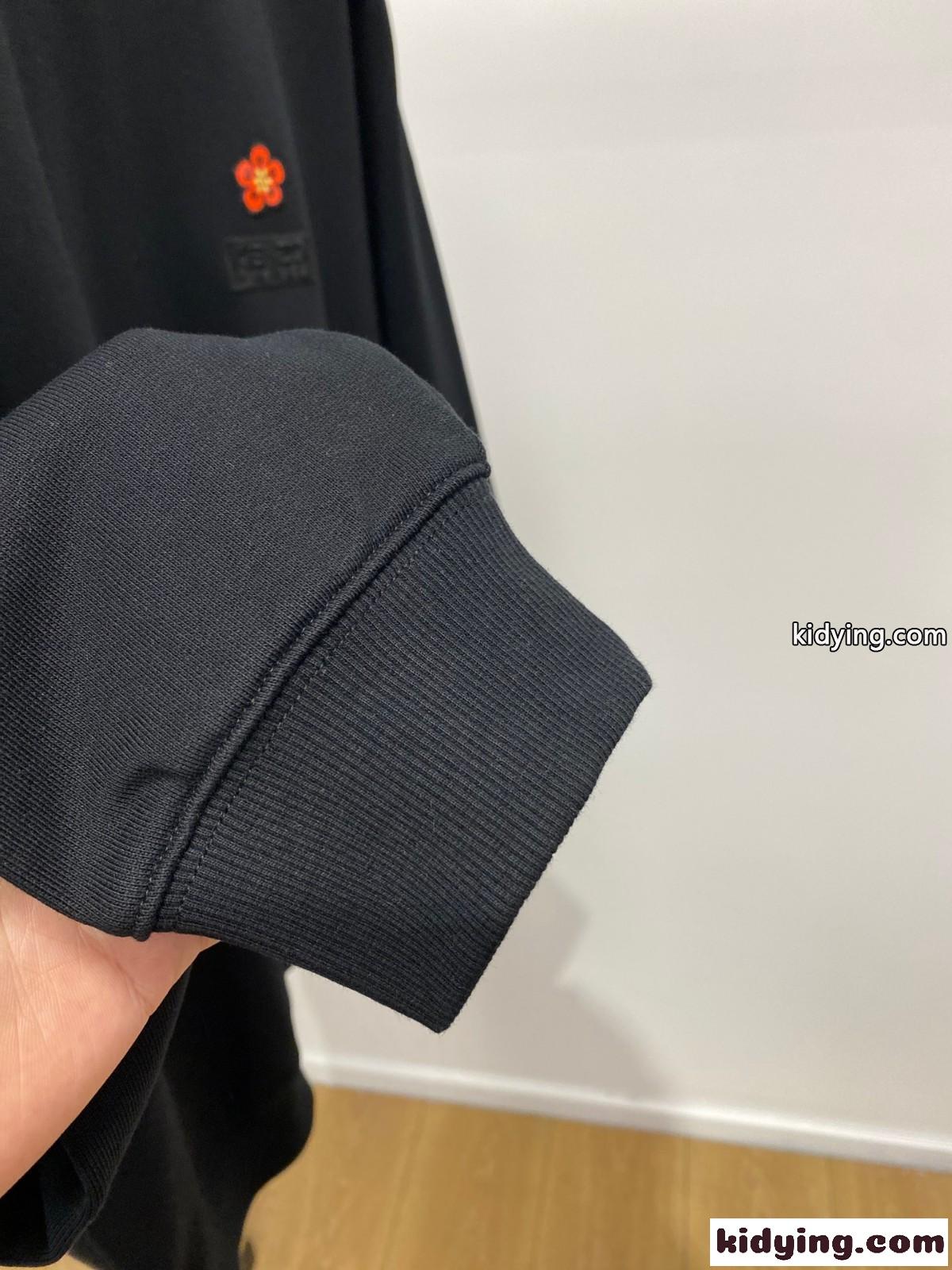 BOKE FLOWER エンブロイダリー クラシック スウェット ケンゾー Tシャツ コピー ブラック-4