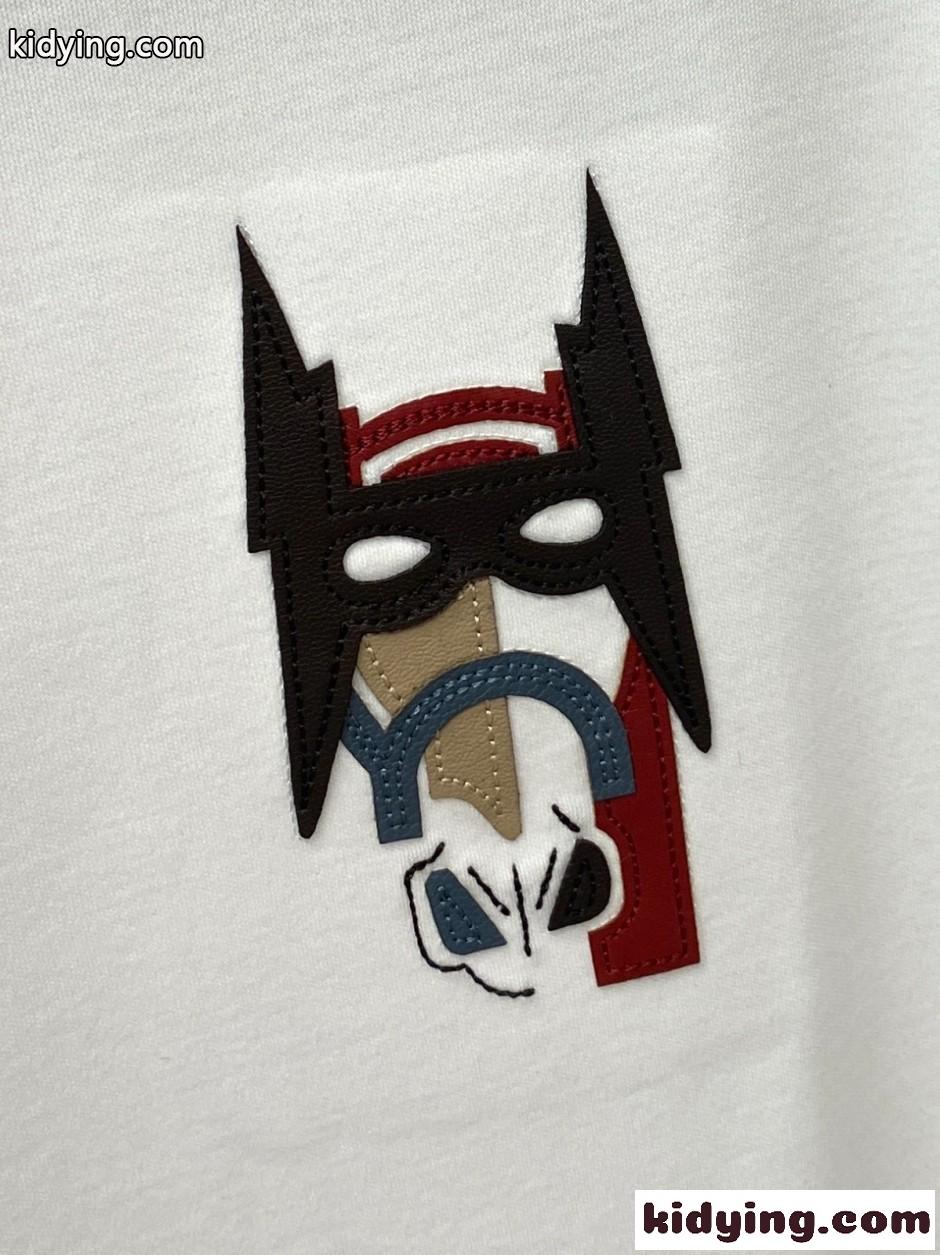 カジュアル レザーパッチ 半袖Tシャツ エルメス Tシャツ 偽物 ホワイト-2