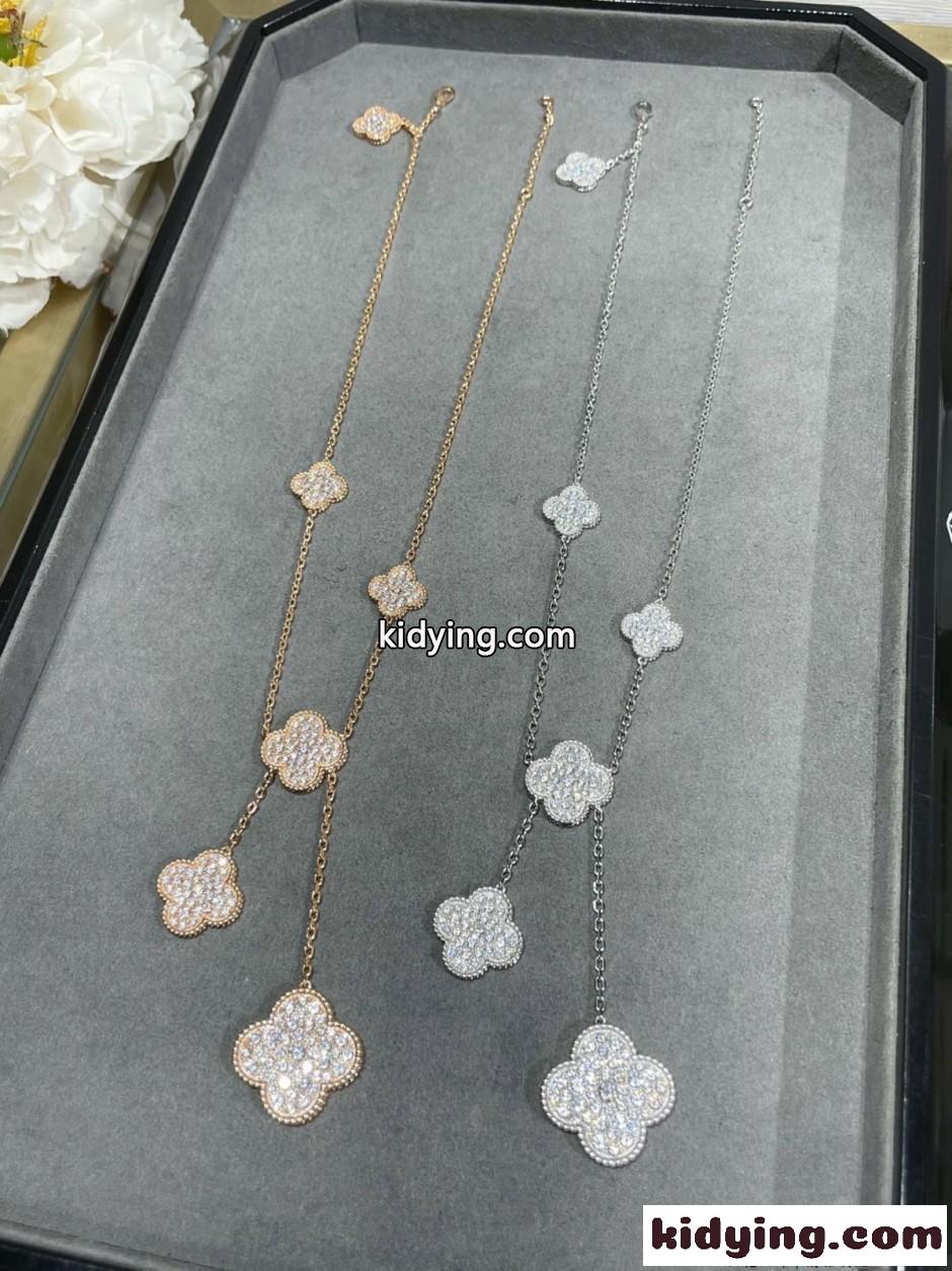 クローバー 6モチーフ ロングネックレス ヴァンクリーフ&アーペル ネックレス 偽物-1
