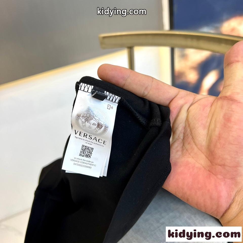 ベーシック メンズ 合わせやすい ヴェルサーチェ Tシャツ 偽物 長袖Tシャツ ブラック-3