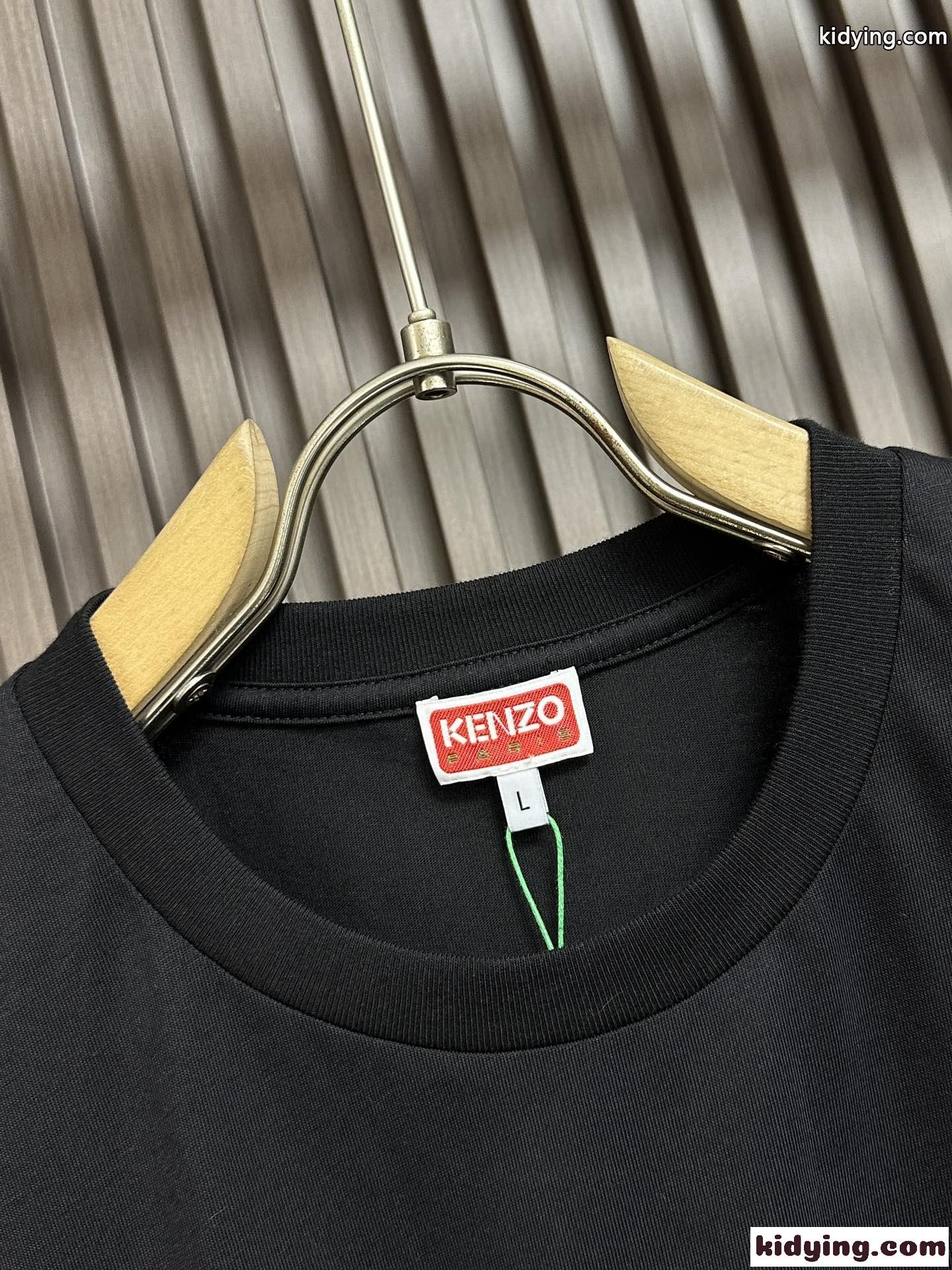 KENZO DRAWN VARSITY エンブロイダリー 半袖Tシャツ ケンゾー tシャツ コピー ブラック-0