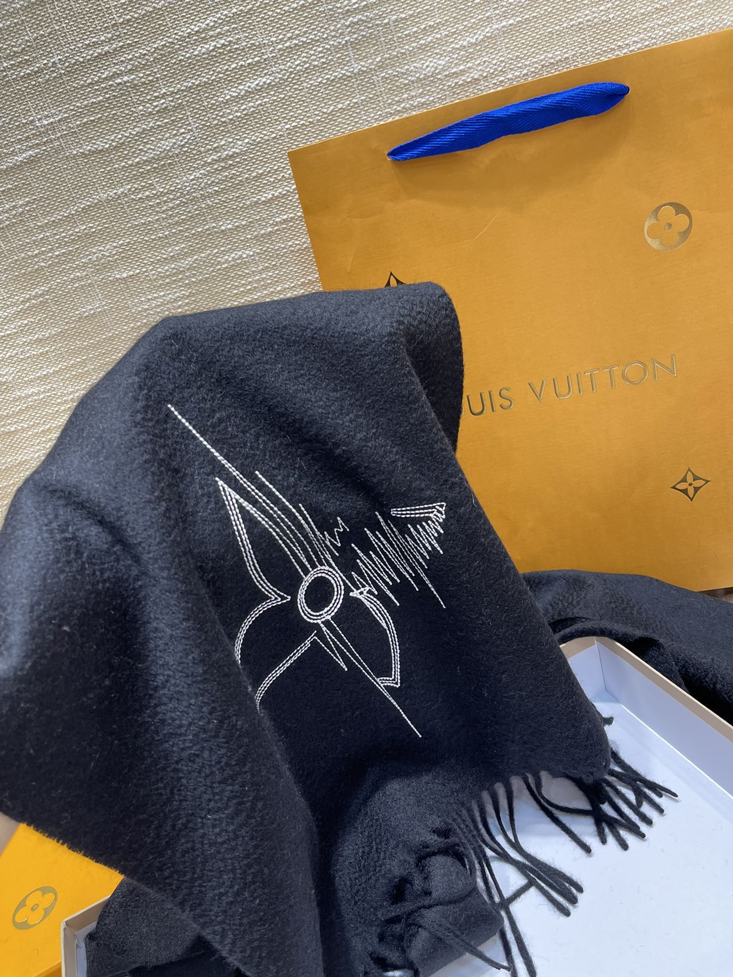 おしゃれ LV ステッチ マフラー ルイヴィトン スカーフ コピー カシミヤ-4