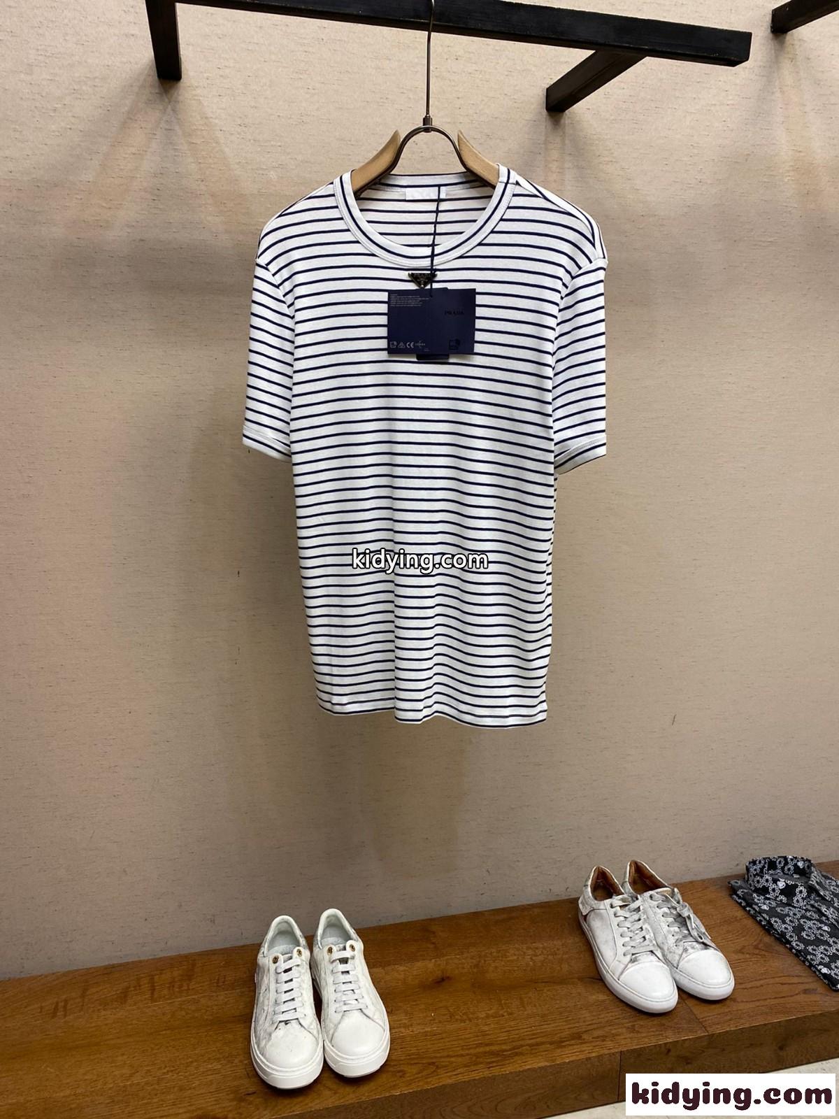 カジュアル 定番 クルーネック プラダ Tシャツ コピー メンズ 半袖 トップス-0