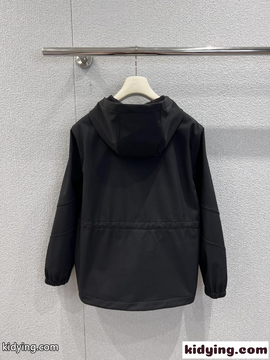 シンプル カジュアル フーデッドジャケット プラダ ジャケット コピー ブラック-1