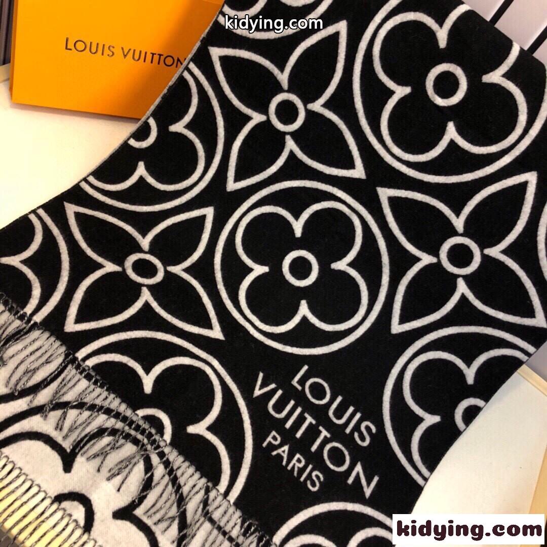 大判サイズで暖かい☆LV イン ブルーム マフラー ルイヴィトン スカーフ 偽物-2