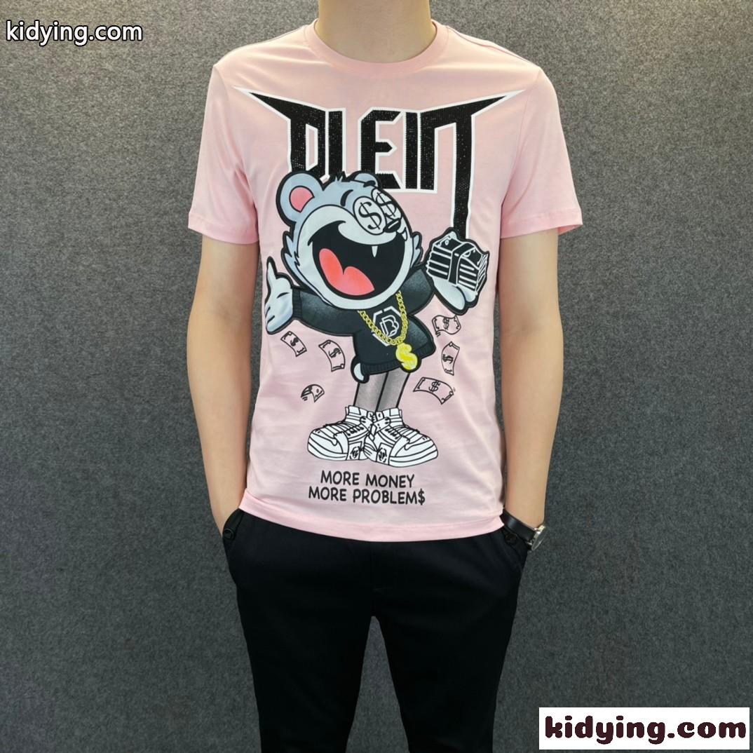 カジュアル 目を引く クルーネック フィリッププレイン 半袖Tシャツ コピー 春夏 コットン トップス-3