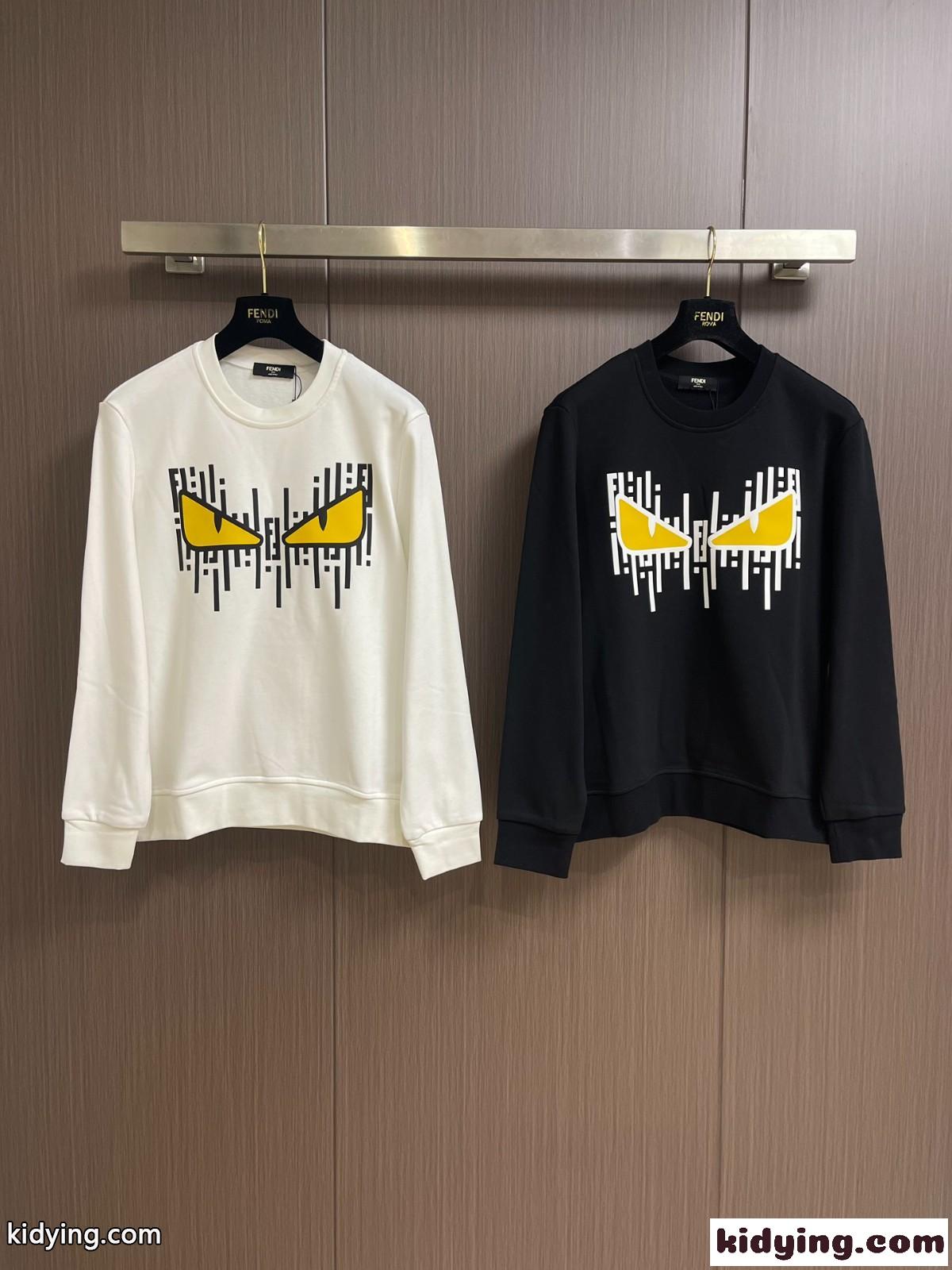 カジュアル ロゴ入り フェンディ Tシャツ コピー クルーネック スウェットシャツ-0