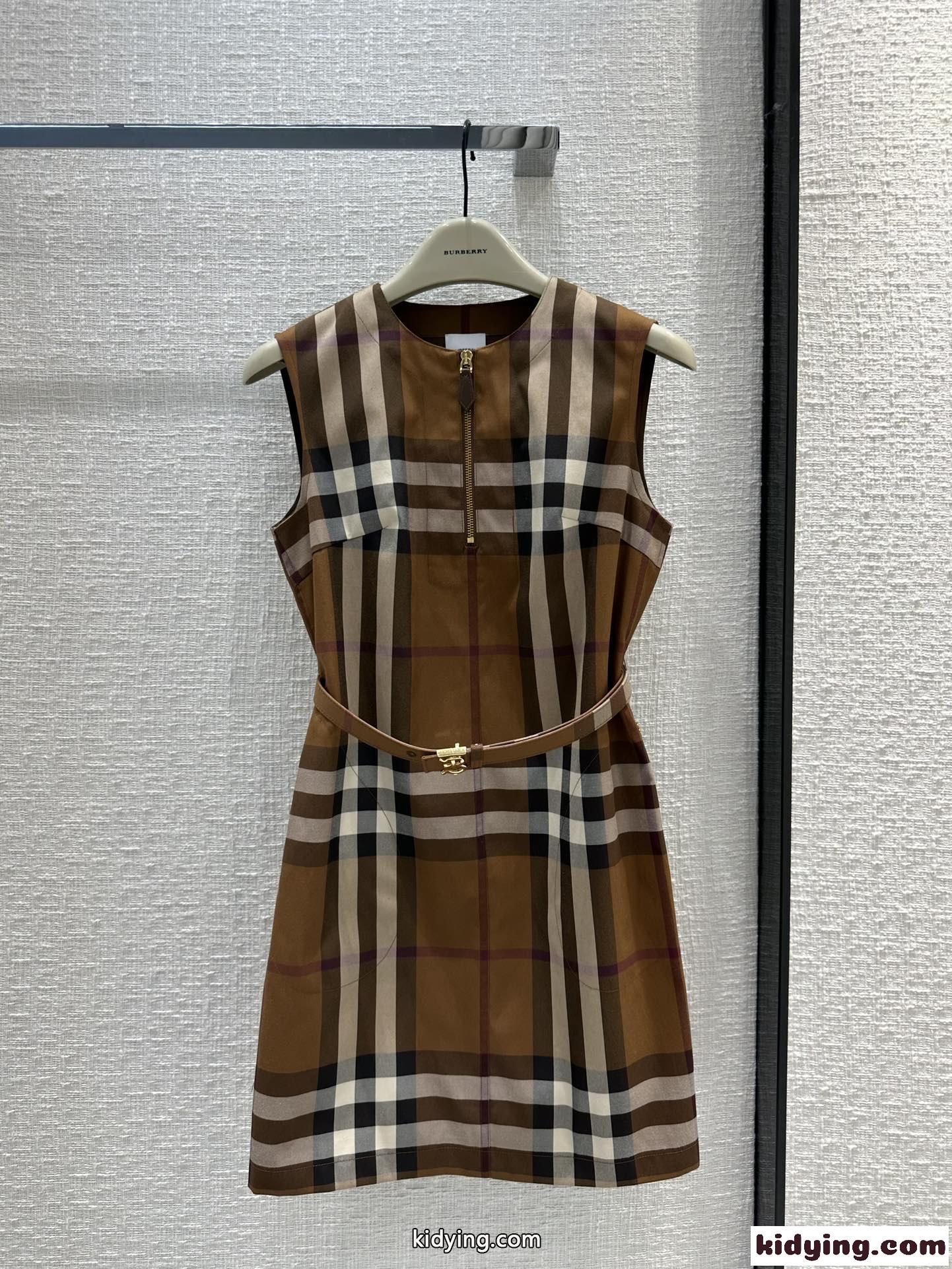 スリーブレス チェック ドレス バーバリー ワンピース コピー レディース ファッション-2