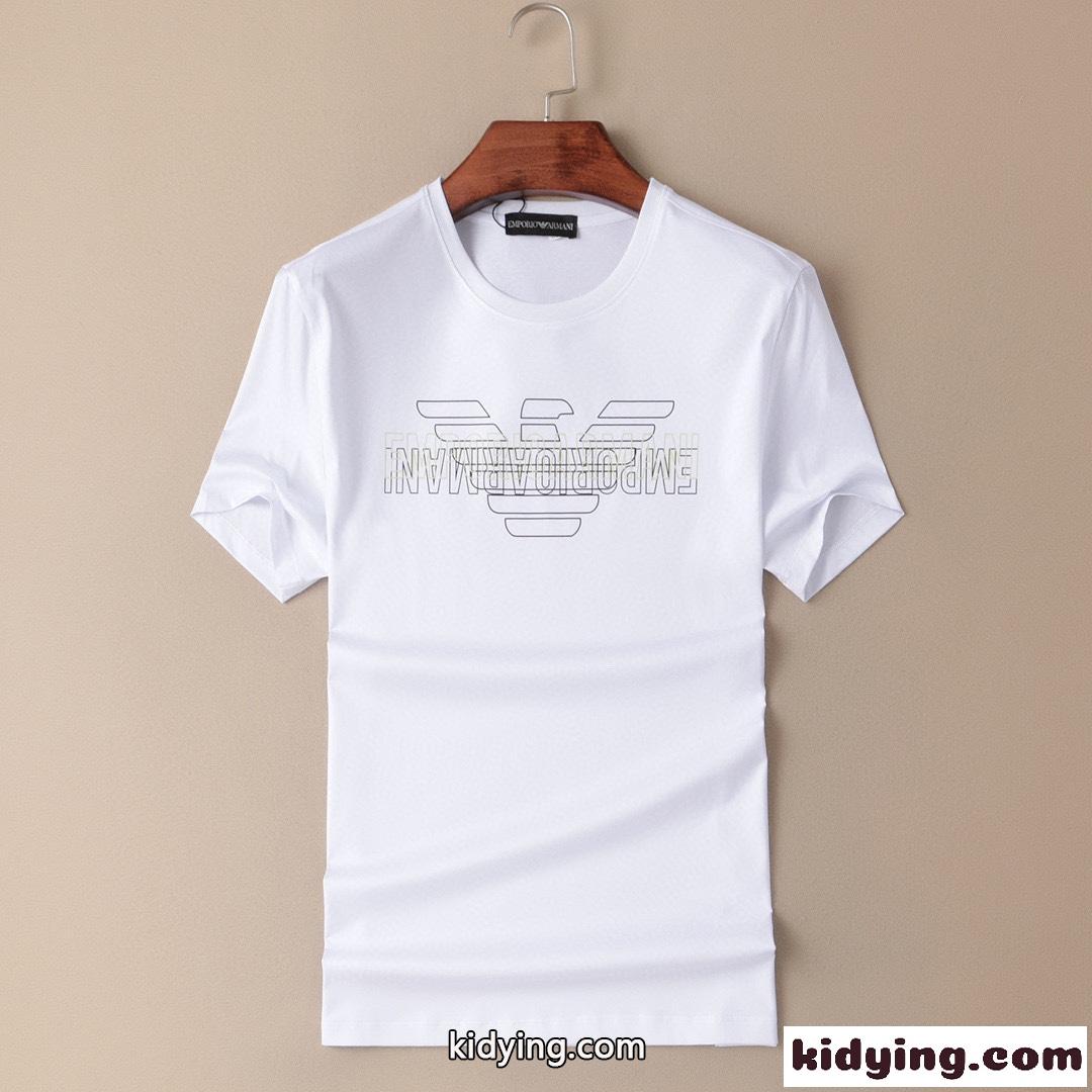 合わせやすい プリント ロゴ おしゃれ アルマーニ tシャツ コピー 半袖 カジュアル クルーネック トップス-0