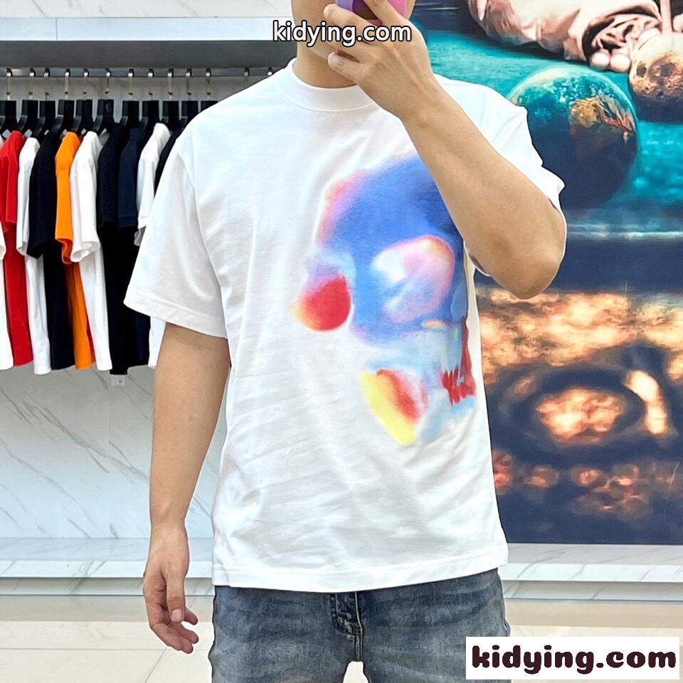 ソラライズド スカル Tシャツ アレキサンダー・マックイーン Tシャツ コピー メンズ ホワイト-1