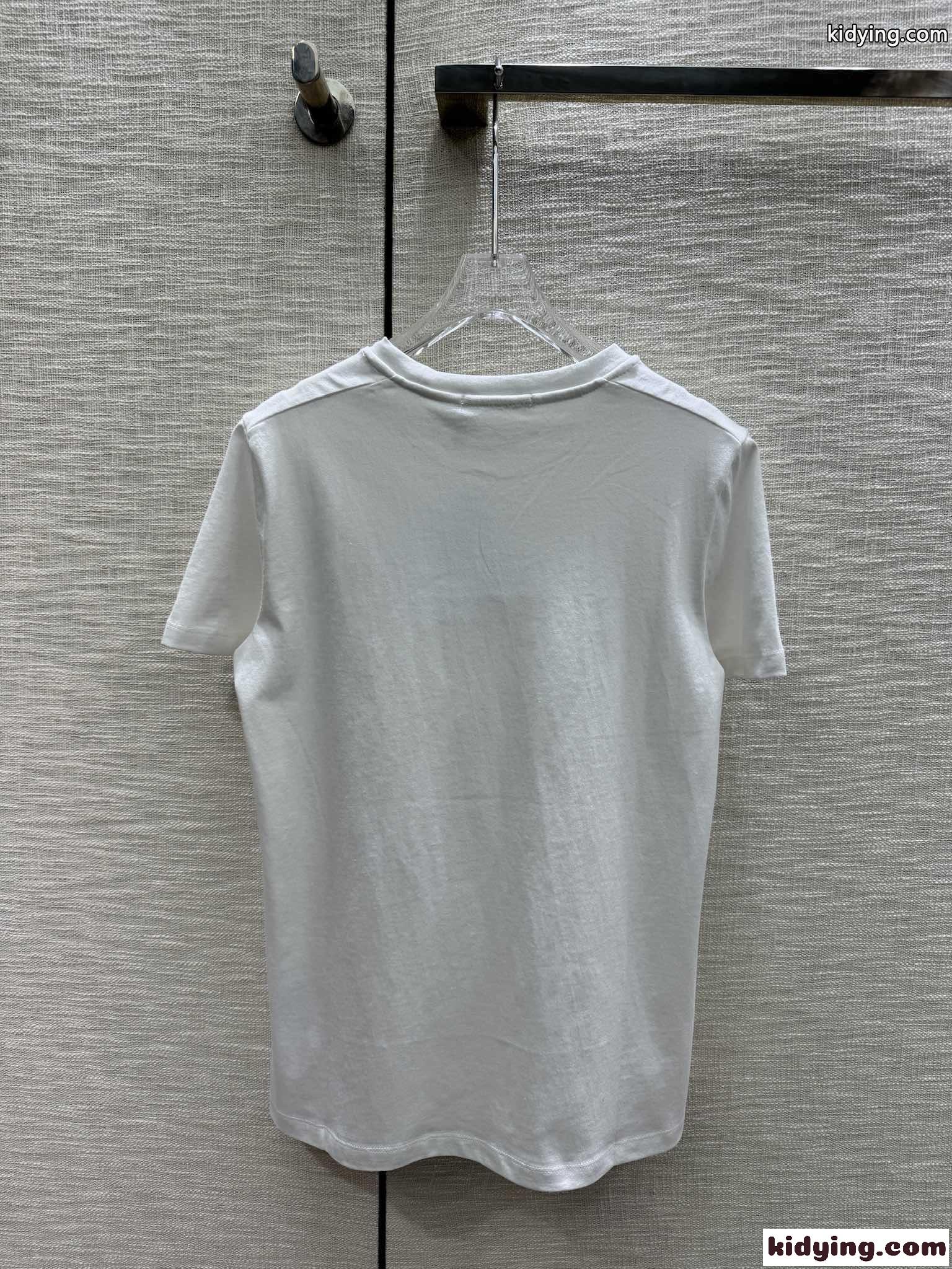 人気 コットン 半袖Tシャツ クリスチャン・ディオール Tシャツ コピー ホワイト-3