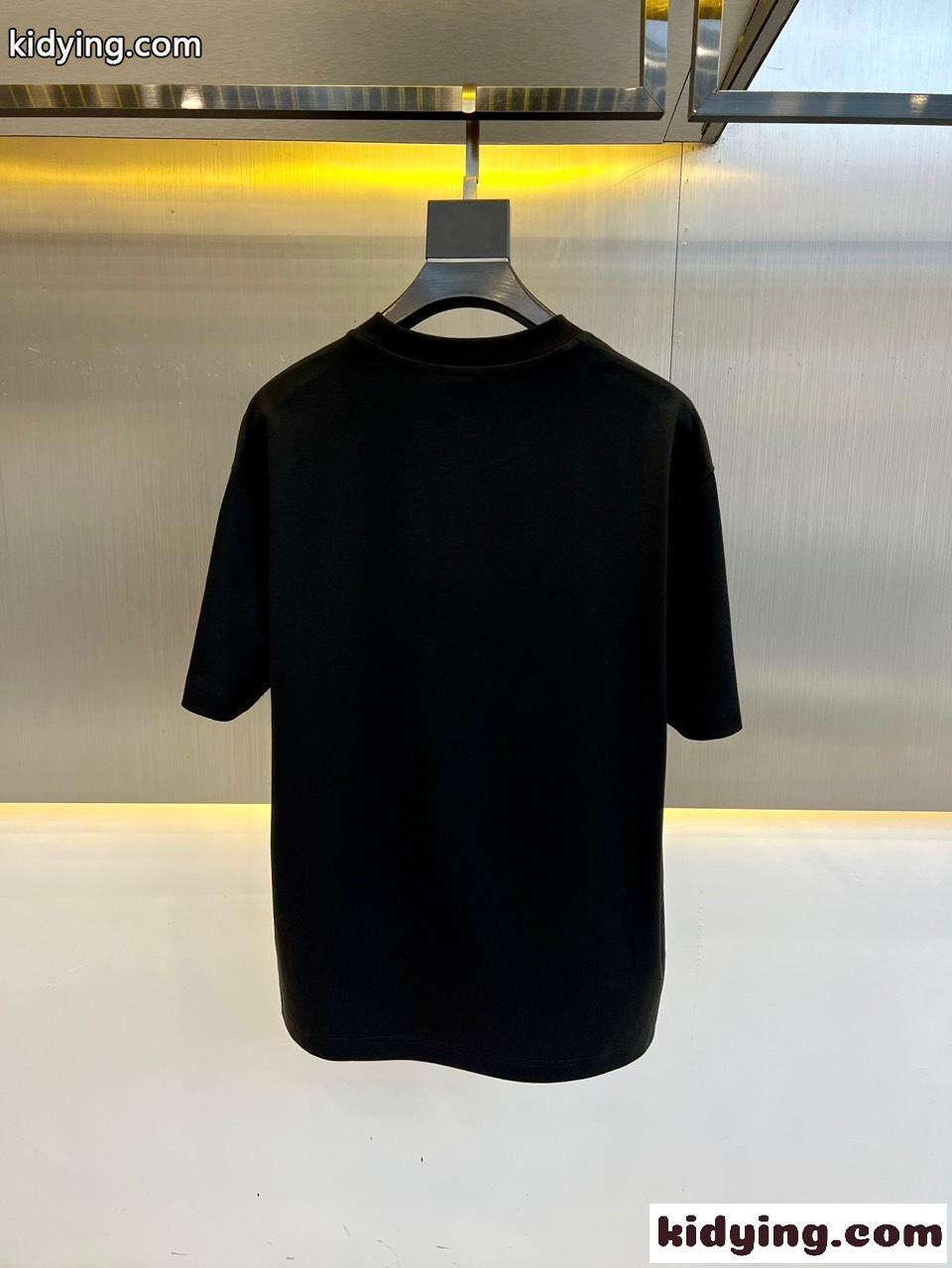 カジュアル プリント クリスチャン・ディオール Tシャツ コピーブラック-4