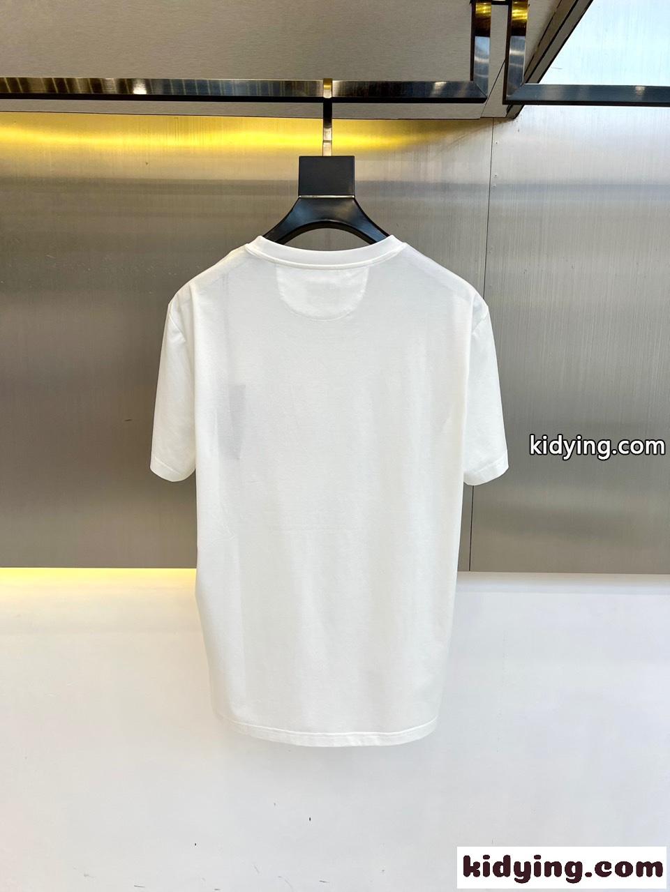 カジュアル プリント コットン 半袖Tシャツ フェンディ Tシャツ 偽物 ホワイト-3