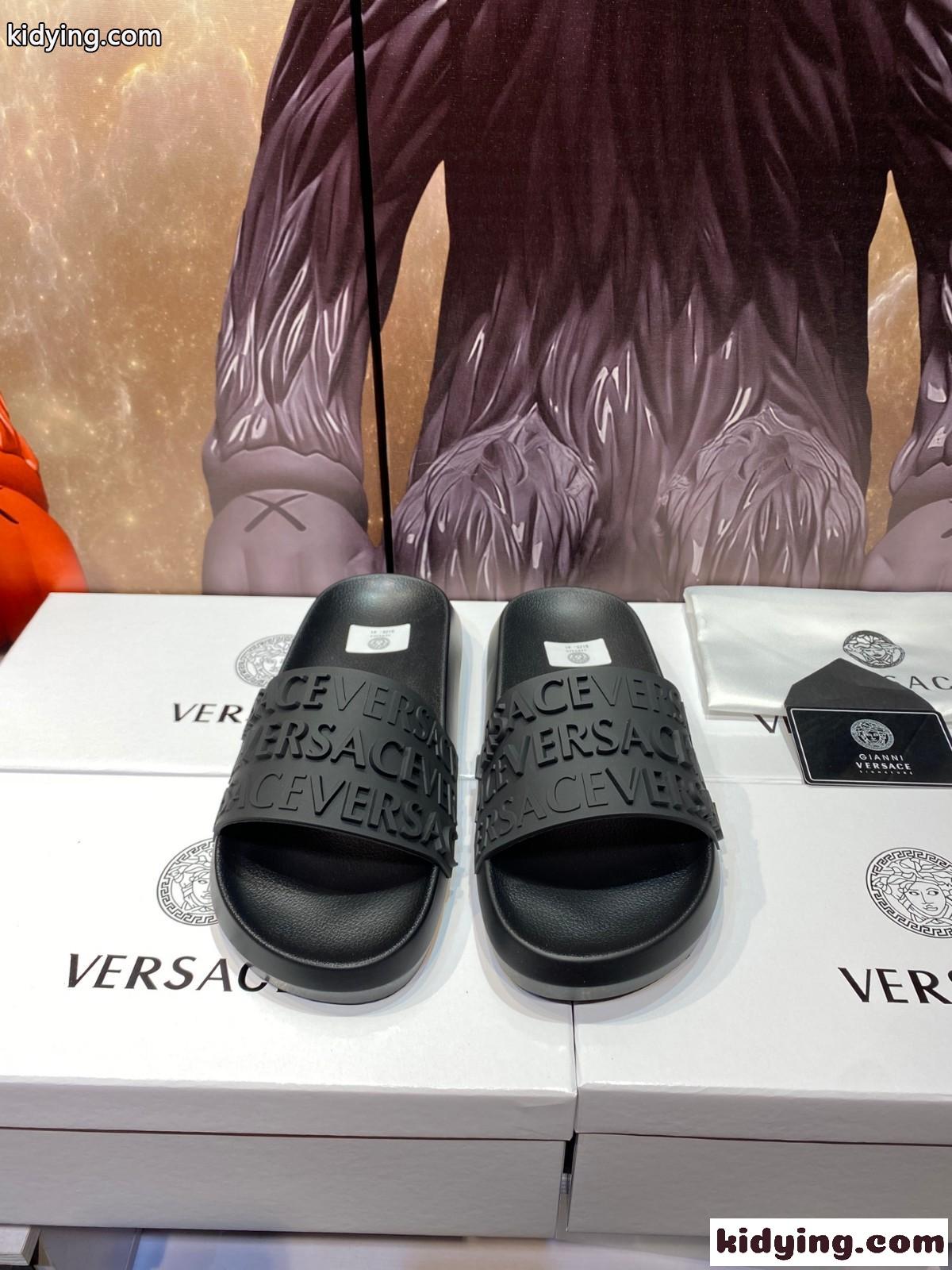 VERSACE ロゴ スライダーサンダル ヴェルサーチェ サンダル コピー メンズ-0