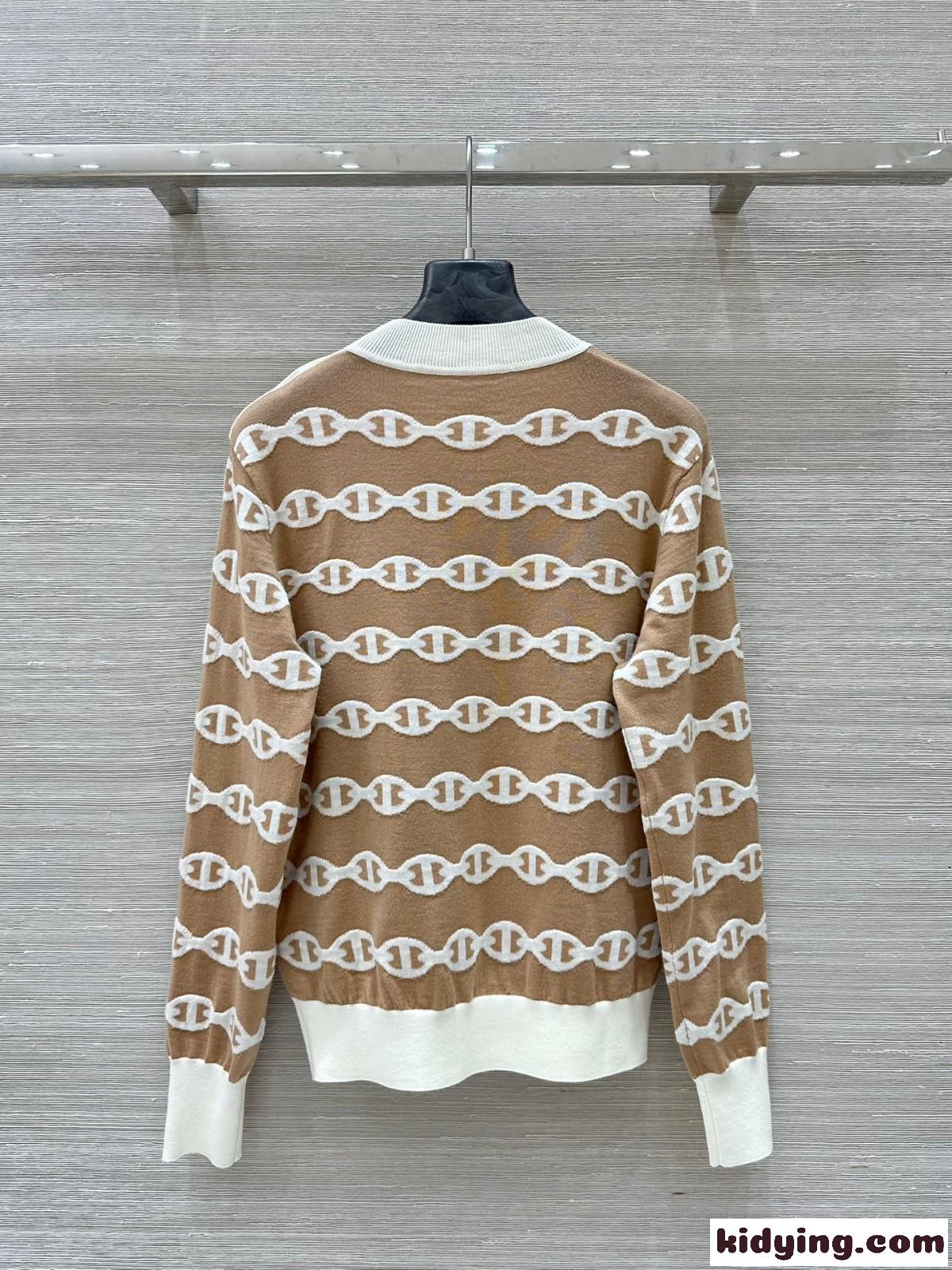 シェーヌ・ダンクル ロングスリーブニット エルメス セーター コピー ウール-4